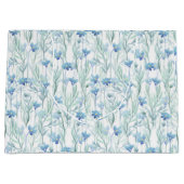 Blaue Aquarell-Wildblumen Große Geschenktüte (Vorderseite)