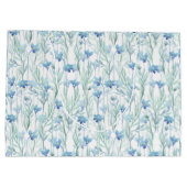 Blaue Aquarell-Wildblumen Große Geschenktüte (Rückseite)