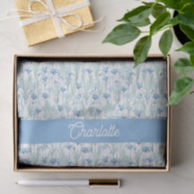 Blaue Aquarell-Wildblumen mit individuellem Namen
