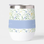 Blaue Aquarell-Wildblumen-Monogramm (Rechts)