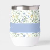 Blaue Aquarell-Wildblumen-Monogramm (Links)