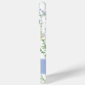 Blaue Aquarell-Wildblumen-Monogramm Case-Mate iPhone Hülle (Rückseite / Links)