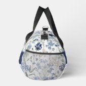 Blaue Aquarell-Wildblumen-Monogramm Duffle Bag (Rechts)