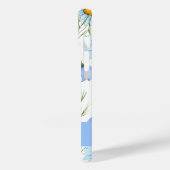 Blaue Aquarell-Wildblumen-Monogramm-Name Case-Mate iPhone Hülle (Rückseite / Links)