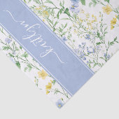 Blaue Aquarell-Wildblumen-Monogramm Seidenpapier (Ausschnitt)