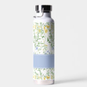 Blaue Aquarell-Wildblumen-Monogramm Trinkflasche (Rechts)