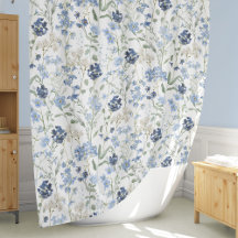 Blaue Aquarell-Wildblumen-Muster