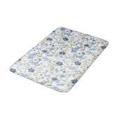 Blaue Aquarell-Wildblumenmuster Badematte (Schrägansicht)