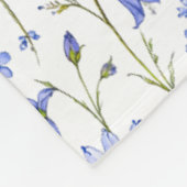 Blaue Aquarell-Wildblumenmuster mit individuellem Fleecedecke (Ecke)