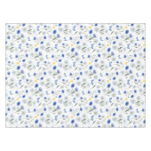 Blaue Aquarell-Wildblumenwiese-Muster Tischdecke (Vorderseite (Horizontal))