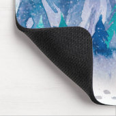 Blaue Aquarell-Winter-Berglandschaftskunst Mousepad (Ecke)