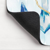 Blaue Aquarellanschor Mousepad (Ecke)