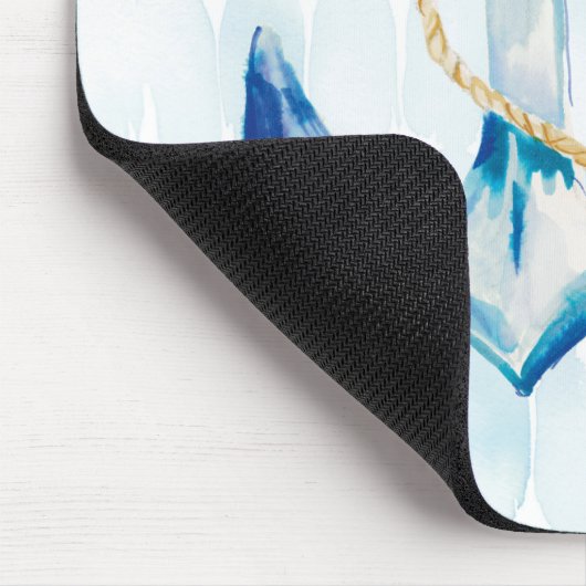 Blaue Aquarellanschor Mousepad (Ecke)