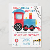 Blaue Aquarellbahn Einladung zum Geburtstag (Vorderseite)