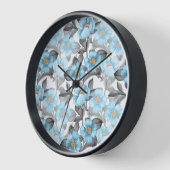 Blaue Aquarellblume - Botanische Blüte Uhr (Winkel)