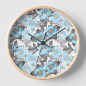 Blaue Aquarellblume - Botanische Blüte Uhr (Vorderseite)