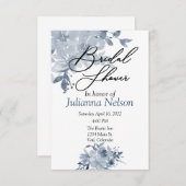 Blaue Aquarellblume Einladung (Vorne/Hinten)
