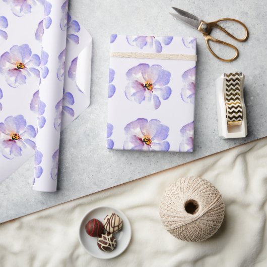 Blaue Aquarellblume Geschenkpapier (Kunsthandwerk)