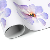 Blaue Aquarellblume Geschenkpapier (Rolleneckpunkt)