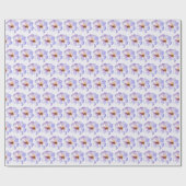 Blaue Aquarellblume Geschenkpapier (Flach)