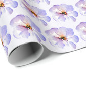 Blaue Aquarellblume Geschenkpapier (Rolleneckpunkt)