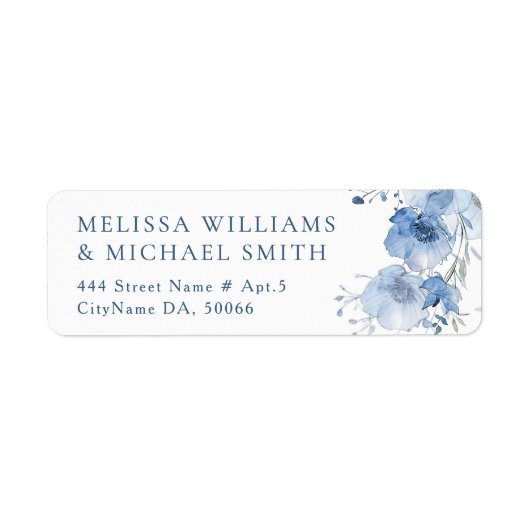 Blaue Aquarellblume |  Hochzeit (Vorne)