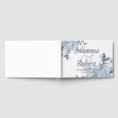 Blaue Aquarellblume Hochzeitsbuch Gästebuch (Voll)