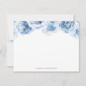 Blaue Aquarellblume Personalisiert Stationierung Mitteilungskarte (Vorderseite)