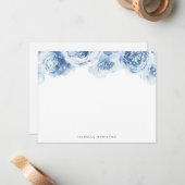 Blaue Aquarellblume Personalisiert Stationierung Mitteilungskarte (Vorderseite/Rückseite Beispiel)