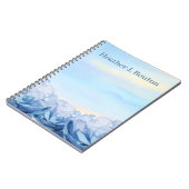 Blaue Aquarellblumen Notizblock (Linke Seite)