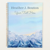 Blaue Aquarellblumen Planer (Vorderseite)