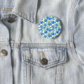 Blaue Aquarellblumen, weiße Blume Button (Beispiel)