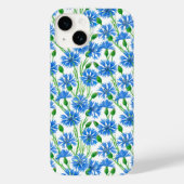 Blaue Aquarellblumen, weiße Blume Case-Mate iPhone Hülle (Rückseite)