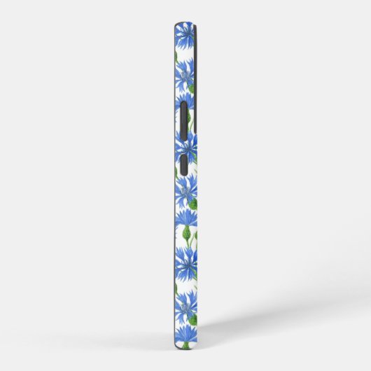 Blaue Aquarellblumen, weiße Blume Samsung Galaxy Hülle (Rechte Seite)