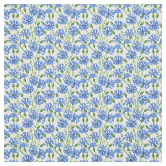 Blaue Aquarellblumen, weiße Blume Stoff (Muster)
