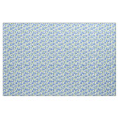 Blaue Aquarellblumen, weiße Blume Stoff (Fat Quarter (45,7 x 55,9 cm))