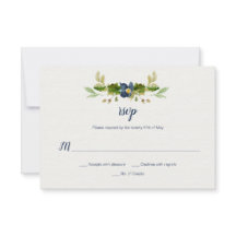 Blaue Aquarellblüten, Korns, Eichen-Blätter UAWG |