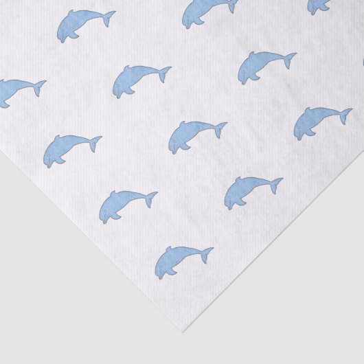 Blaue Aquarelldelphine Seidenpapier (Ausschnitt)