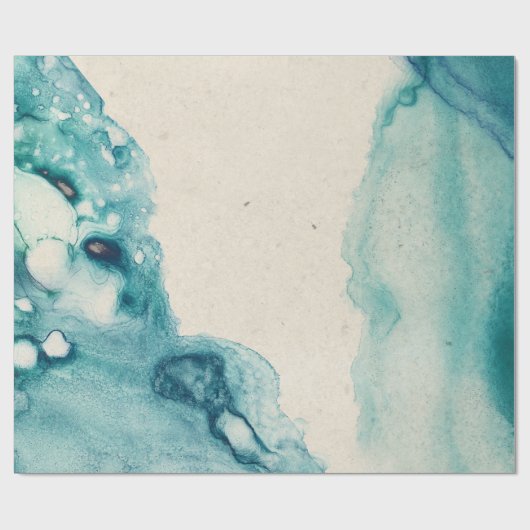 BLAUE Aquarelle Geschenkpapier (Flach)