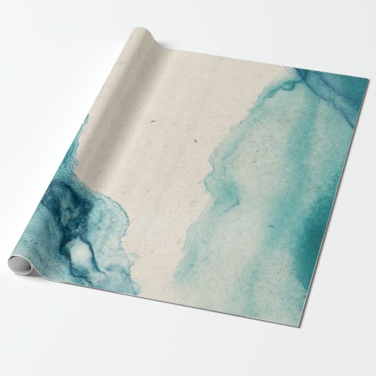 BLAUE Aquarelle Geschenkpapier (Ungerollt)