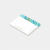 Blaue Aquarellfarbe aus dem Glitzer Post-it Klebezettel (angewinkelt)