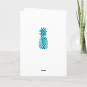 Blaue Aquarellfarbe danke Skriptin Ananas (Rückseite)