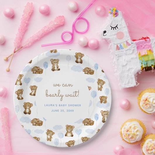 Blaue Aquarellfarbe, die wir frühzeitig abwarten k Pappteller (Party)