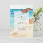 Blaue Aquarellfarbe Einladung (Stehend Vorderseite)