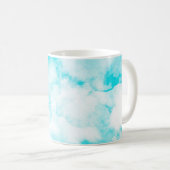 Blaue Aquarellfarbe Kaffeetasse (VorderseiteRechts)