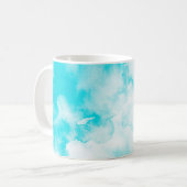 Blaue Aquarellfarbe Kaffeetasse (Vorderseite Links)