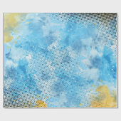 Blaue Aquarellfarbe mit gestrichtem Musterpapier Geschenkpapier (Flach)