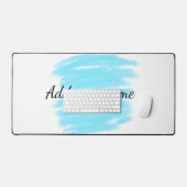 Blaue Aquarellfarbe: Namensschild hier werfen Schreibtischunterlage (Tastatur & Maus)