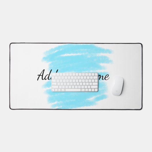 Blaue Aquarellfarbe: Namensschild hier werfen Schreibtischunterlage (Tastatur & Maus)