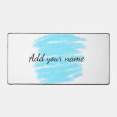 Blaue Aquarellfarbe: Namensschild hier werfen Schreibtischunterlage (Vorderseite)
